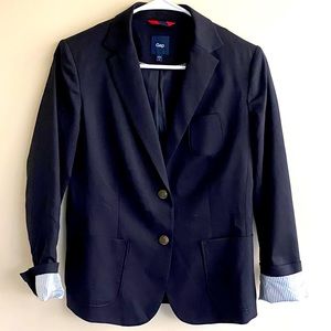 Gap Navy Blue Schoolboy Two Button Blazer, Size 4
